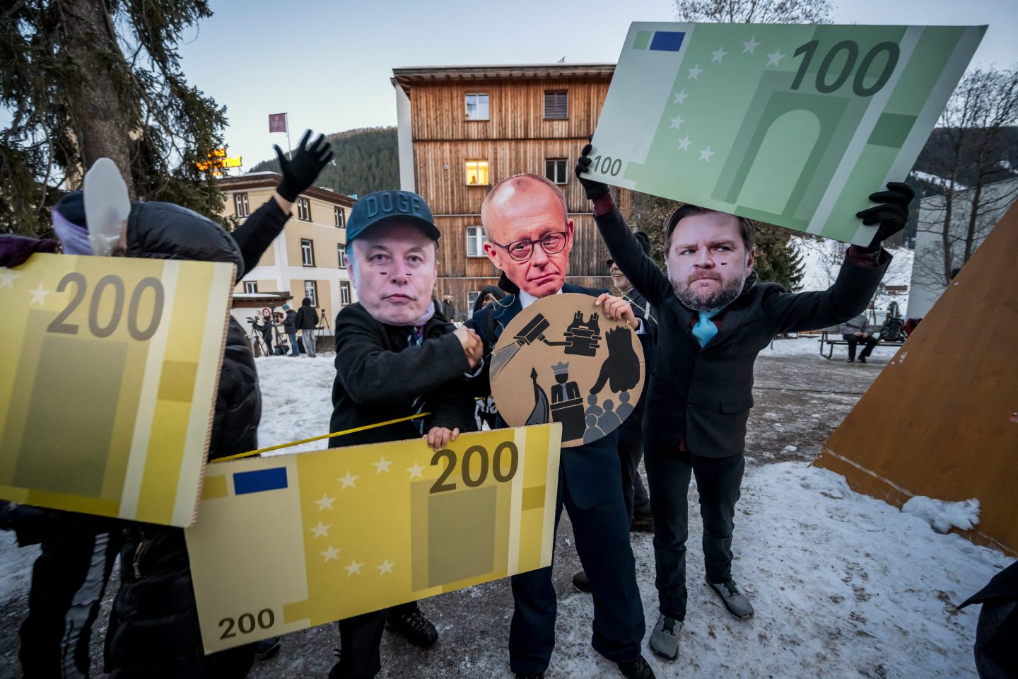 Protestors at the WEF in Davos