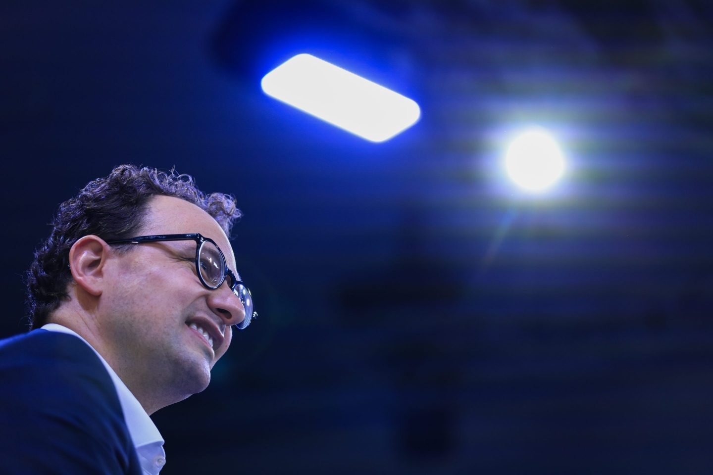 Dario Amodei looking up