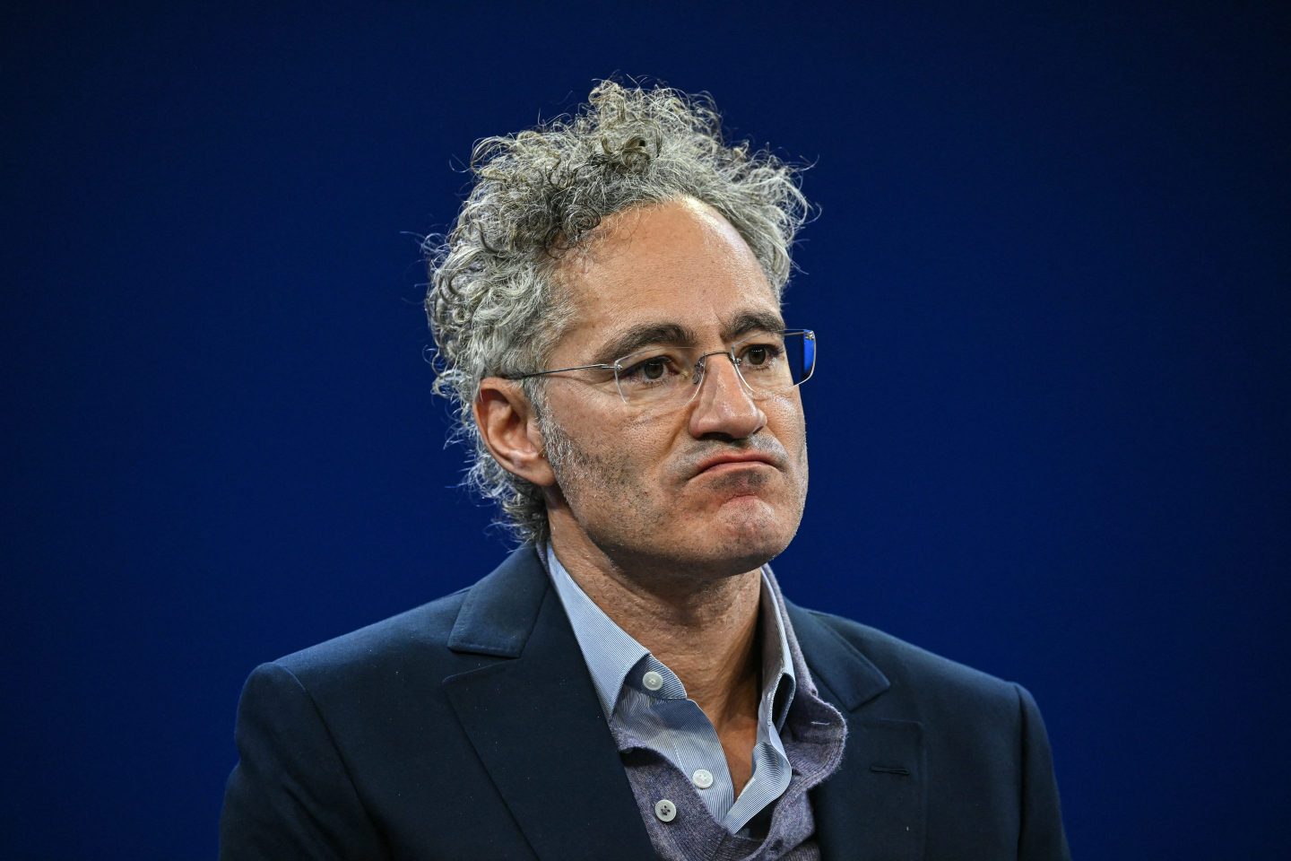 Palantir CEO Alex Karp during an interview at the 2026 World Economic Forum in Davos, Switzerland.
